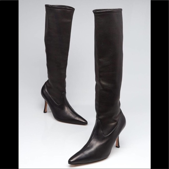 Manolo Blahnik Shoes - Manolo Blahnik Leather Pascalare Tall Boots 38